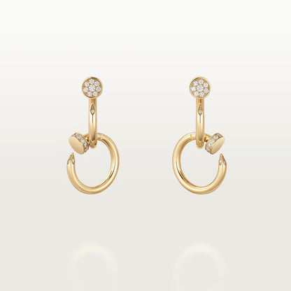 [Rose Tomorrow]JUSTE HALF DIAMOND DOUBLE EARRINGS