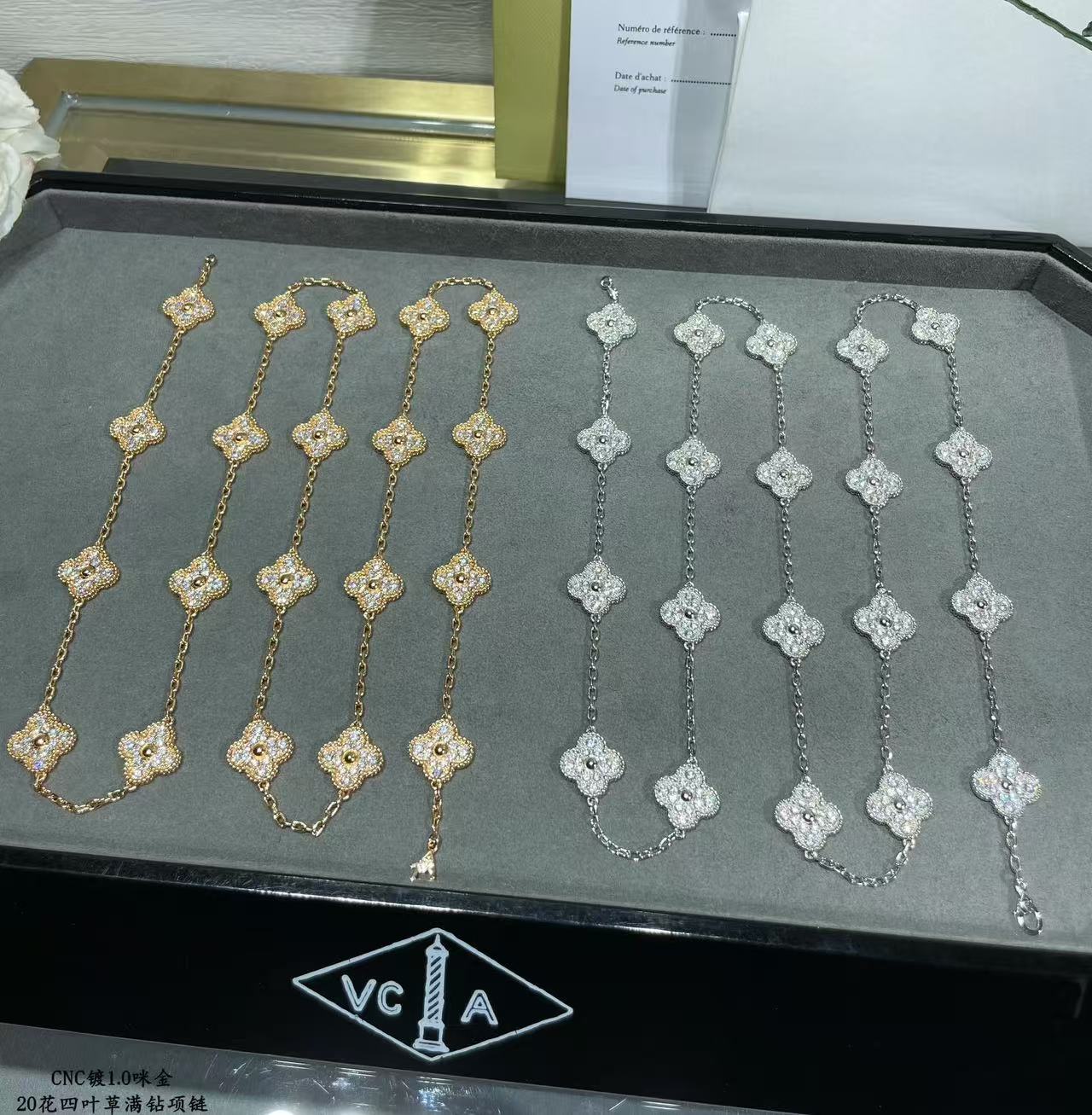 [Rose Tomorrow]CLOVER 20 MOTIFS FULL-DIAMOND NECKLACE