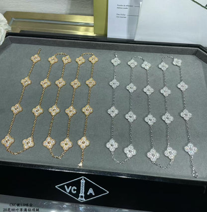 [Rose Tomorrow]CLOVER 20 MOTIFS FULL-DIAMOND NECKLACE