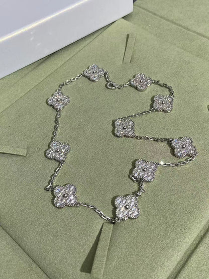 [Rose Tomorrow]CLOVER 10 MOTIFS  FULL DIAMOND NECKLACE