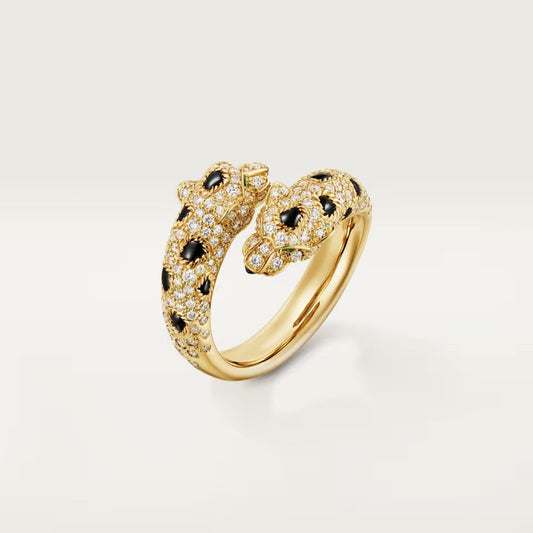 [Rose Tomorrow]PANTHERE DOUBLE HEADED FULL DIAMOND  RING