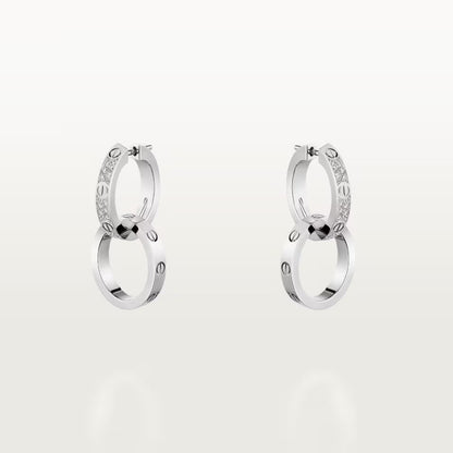 [Rose Tomorrow]LOVE 3.3MM DANGLE HALF DIAMOND EARRINGS