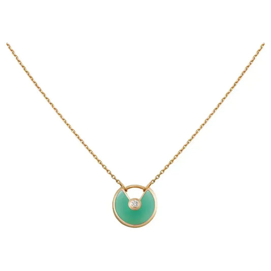 [Rose Tomorrow]AMULETTE GOLD MALACHITE NECKLACE