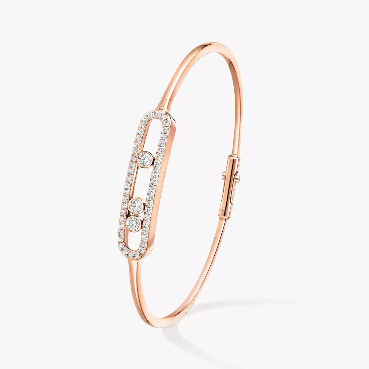 [✨Rose💎]Move Pave Diamond Bangle Bracelet M