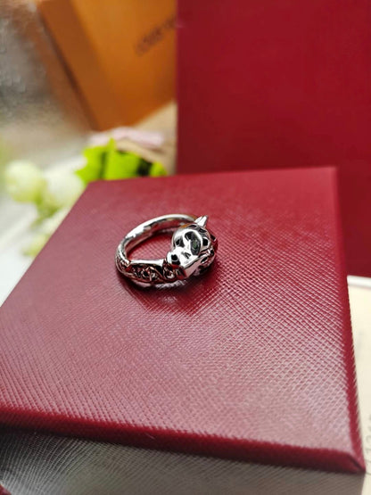 [Rose Tomorrow]LEOPARD-HEAD LEOPARD-PRINT COUPLE RING
