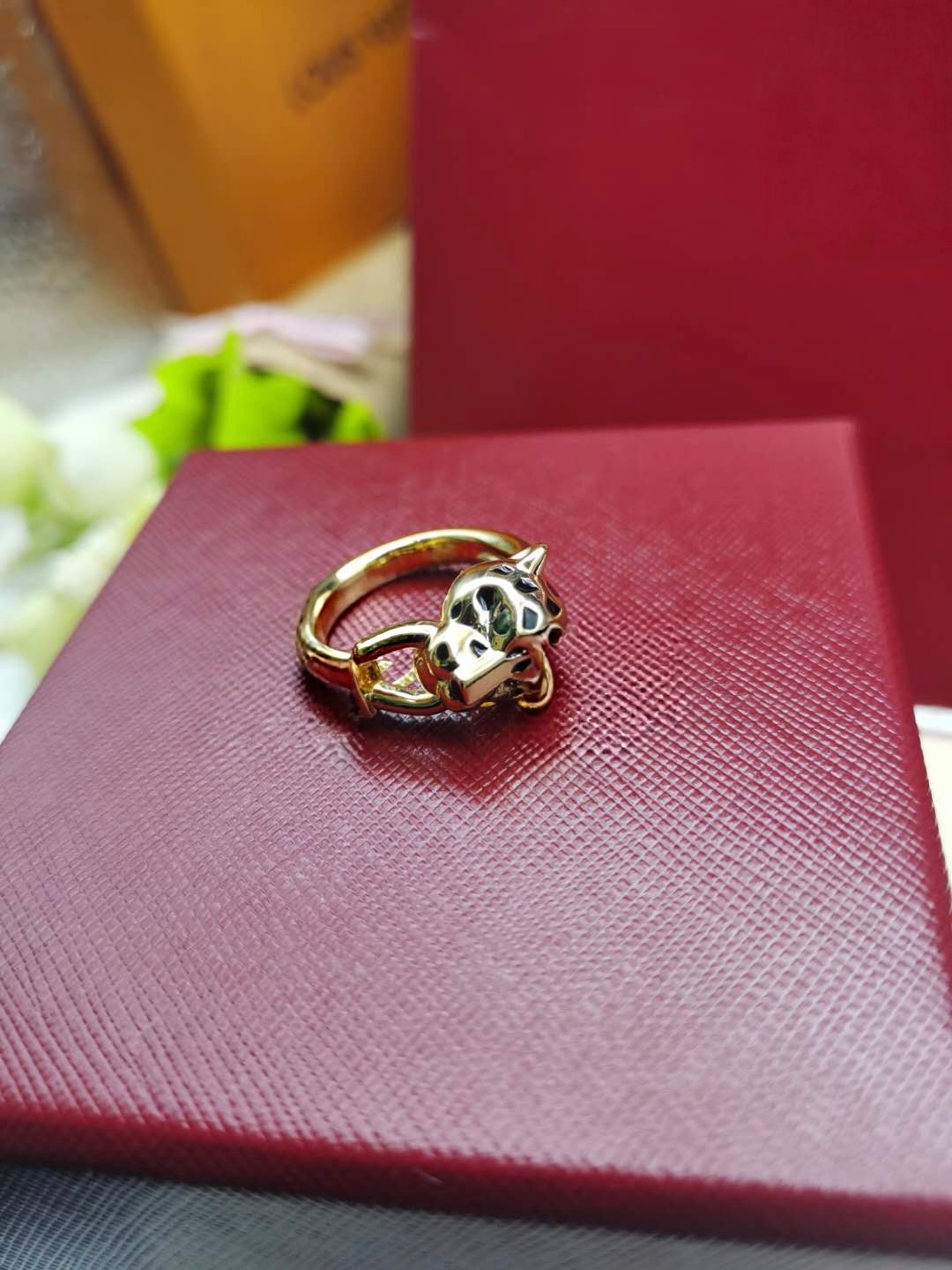 [Rose Tomorrow]LEOPARD-HEAD LEOPARD-PRINT COUPLE RING