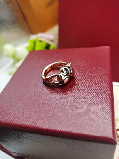 [Rose Tomorrow]LEOPARD-HEAD LEOPARD-PRINT COUPLE RING