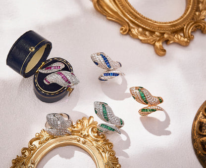 [Rose Tomorrow]BRAND NEW LUXURY BLUE SNAKE RING