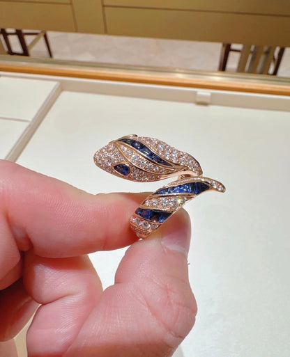 [Rose Tomorrow]BRAND NEW LUXURY BLUE SNAKE RING