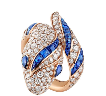 [Rose Tomorrow]BRAND NEW LUXURY BLUE SNAKE RING