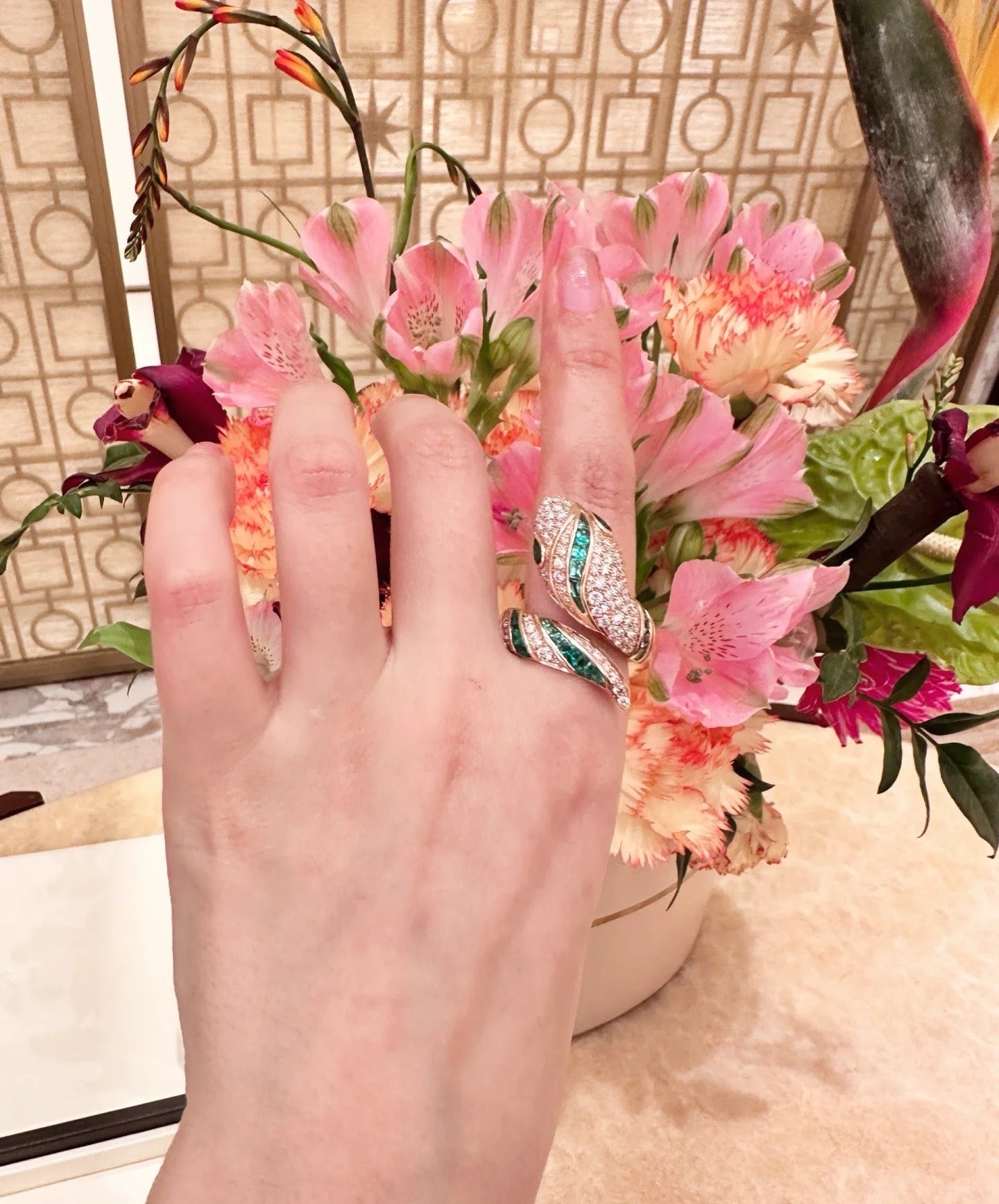 [Rose Tomorrow]BRAND NEW LUXURY GREEN SNAKE RING