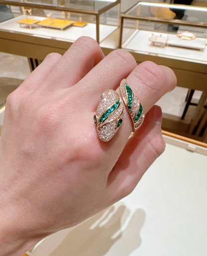 [Rose Tomorrow]BRAND NEW LUXURY GREEN SNAKE RING