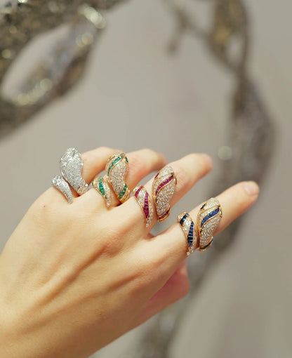 [Rose Tomorrow]BRAND NEW LUXURY SILVER SNAKE RING