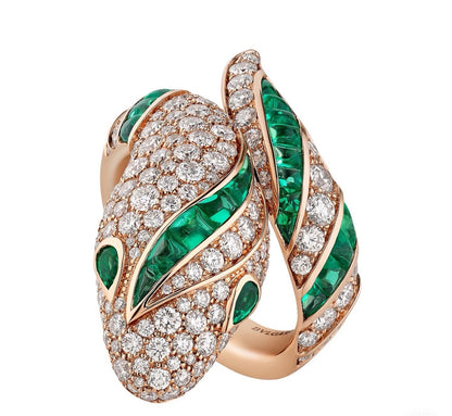 [Rose Tomorrow]BRAND NEW LUXURY GREEN SNAKE RING