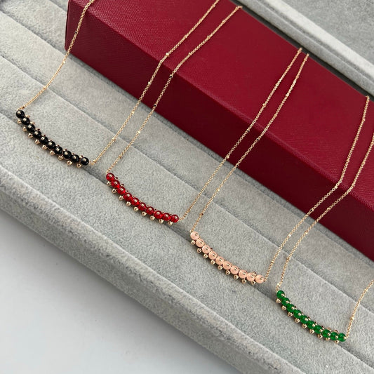 [Rose Tomorrow]NEW STUD COLORED GEM PENDANT NECKLACE