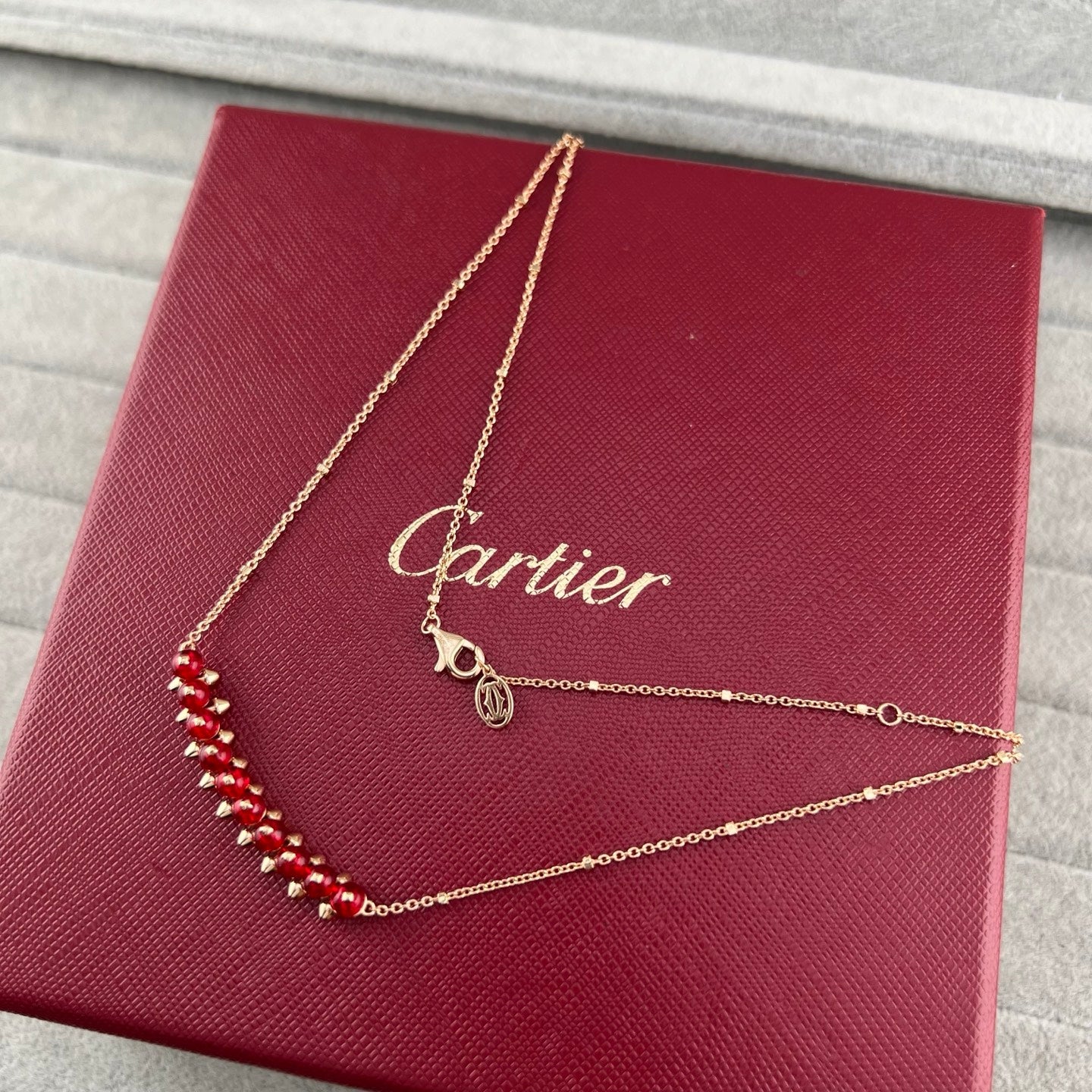 [Rose Tomorrow]NEW STUD COLORED GEM PENDANT NECKLACE