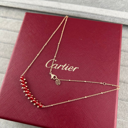 [Rose Tomorrow]NEW STUD COLORED GEM PENDANT NECKLACE