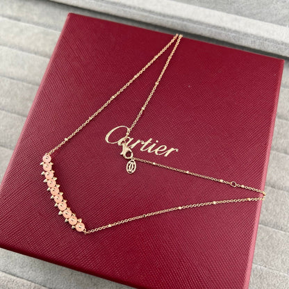 [Rose Tomorrow]NEW STUD COLORED GEM PENDANT NECKLACE