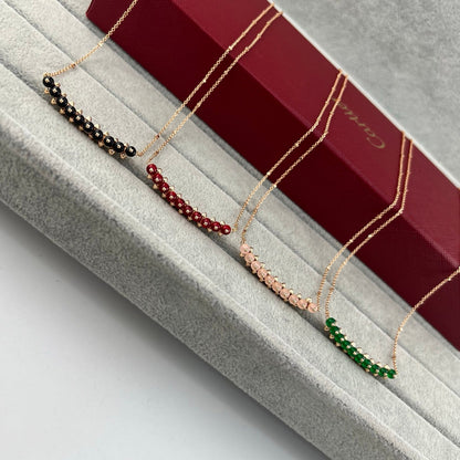[Rose Tomorrow]NEW STUD COLORED GEM PENDANT NECKLACE