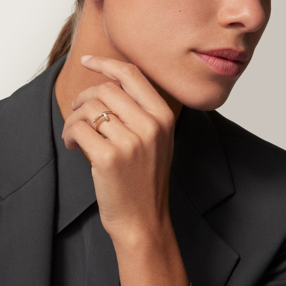 [Rose Tomorrow]JUSTE 1.8MM HALF DIAMOND RING