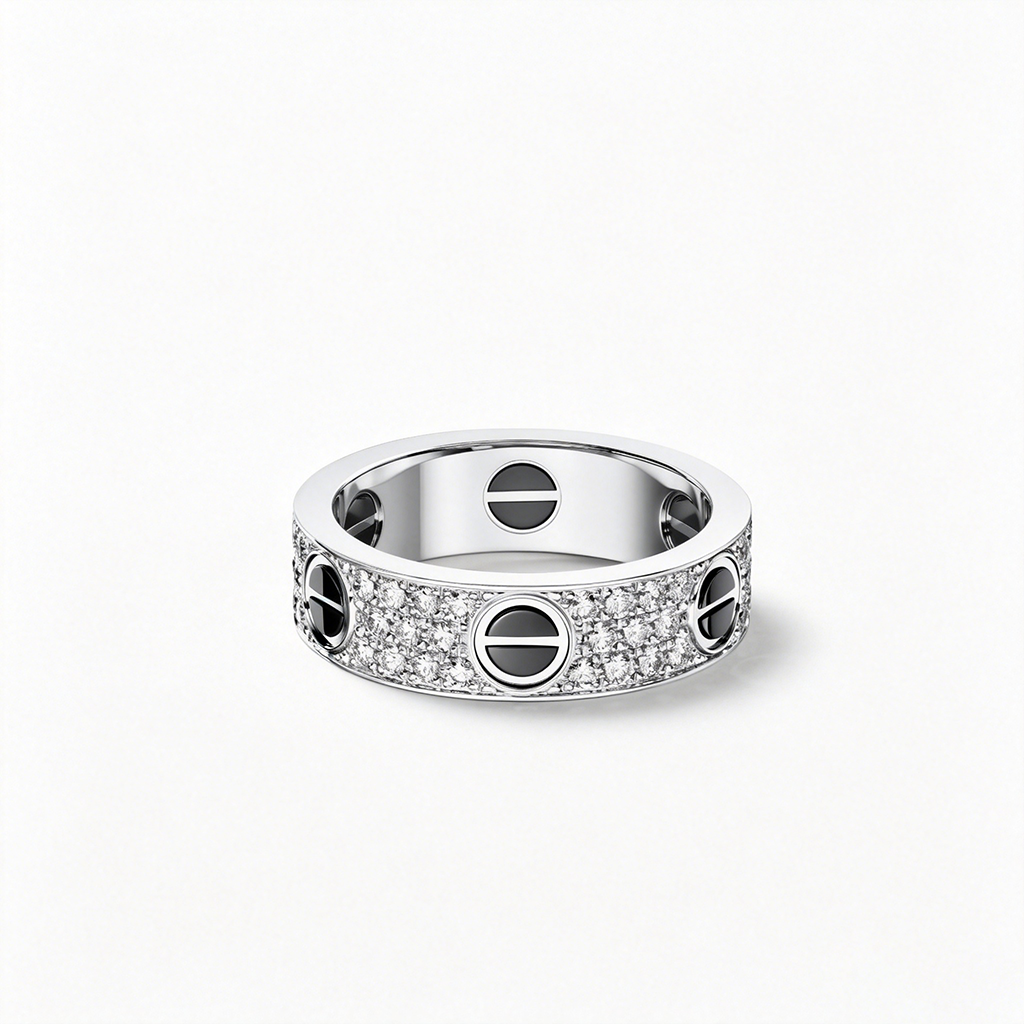 [Rose Tomorrow]LOVE RING 5.5MM DIAMONDS PAVED CERAMIC