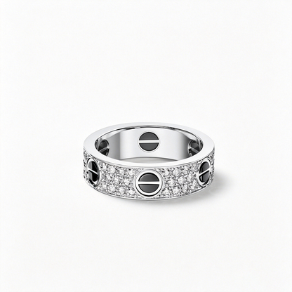 [Rose Tomorrow]LOVE RING 5.5MM DIAMONDS PAVED CERAMIC