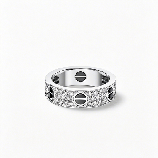 [Rose Tomorrow]LOVE RING 5.5MM DIAMONDS PAVED CERAMIC