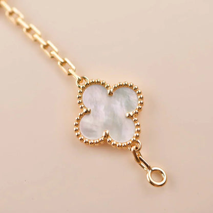 [Rose Tomorrow]CLOVER WHITE PEARL MOP 5 MOTIF BRACELET COLLECTION