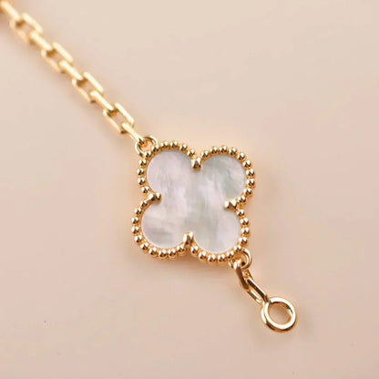 [Rose Tomorrow]CLOVER WHITE PEARL MOP 5 MOTIF BRACELET COLLECTION