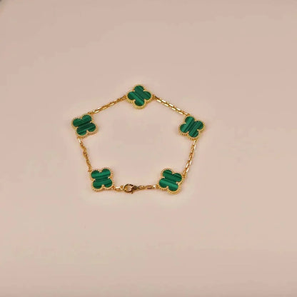 [Rose Tomorrow] CLOVER 5 MOTIF MALACHITE BRACELET COLLECTION