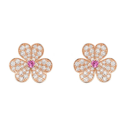 [Rose Tomorrow]FRIVOLE PINK GOLD FLOWER DIAMOND EARRINGS