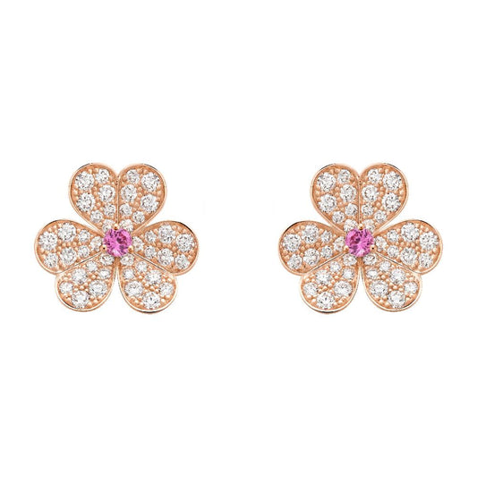 [Rose Tomorrow]FRIVOLE PINK GOLD FLOWER DIAMOND EARRINGS