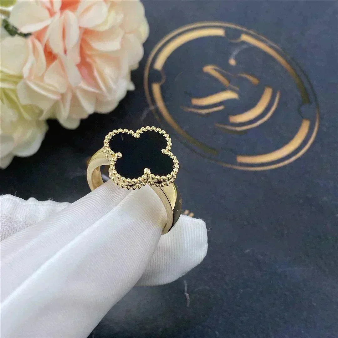 [Rose Tomorrow]CLOVER ONYX RING