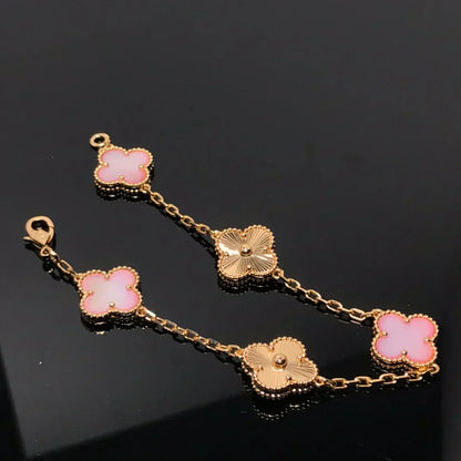 [Rose Tomorrow] CLOVER 5 MOTIFS  PINK MOP BRACELET COLLECTION
