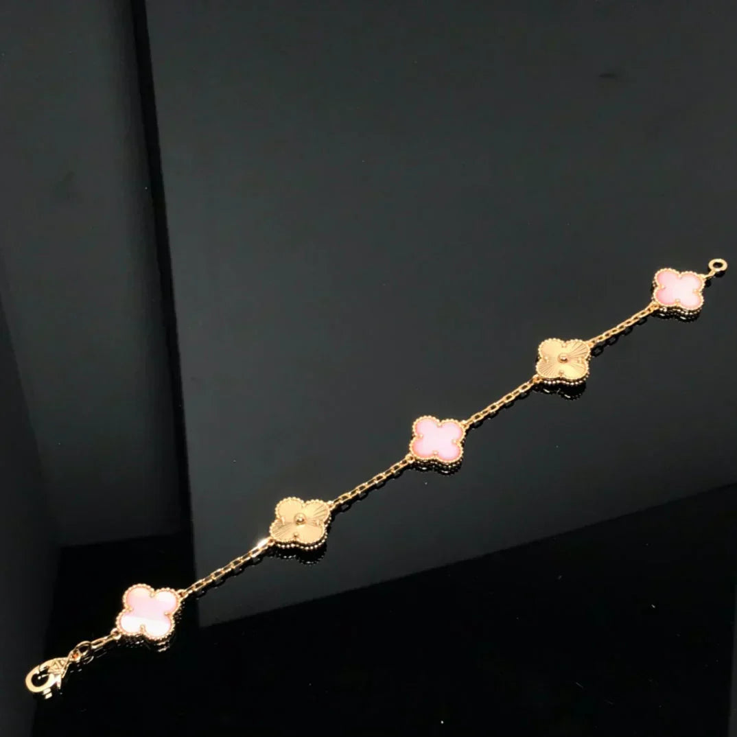 [Rose Tomorrow] CLOVER 5 MOTIFS  PINK MOP BRACELET COLLECTION