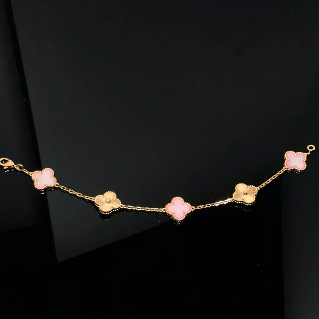 [Rose Tomorrow] CLOVER 5 MOTIFS  PINK MOP BRACELET COLLECTION