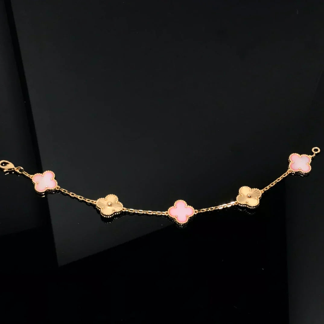 [Rose Tomorrow] CLOVER 5 MOTIFS  PINK MOP BRACELET COLLECTION