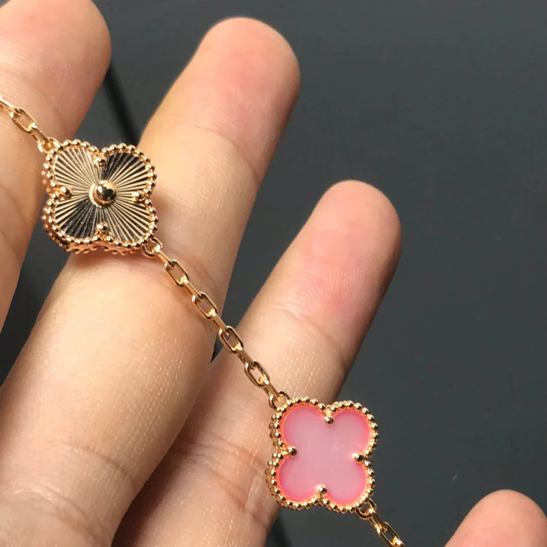 [Rose Tomorrow] CLOVER 5 MOTIFS  PINK MOP BRACELET COLLECTION