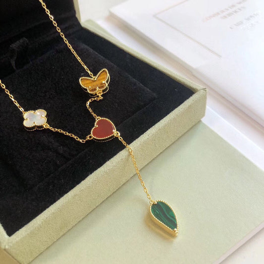 [Rose Tomorrow]LUCKY SPRING 4 MOTIFS ROSE GOLD NECKLACE