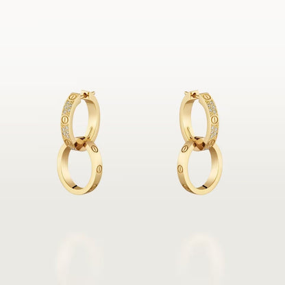 [Rose Tomorrow]LOVE 3.3MM DANGLE HALF DIAMOND EARRINGS