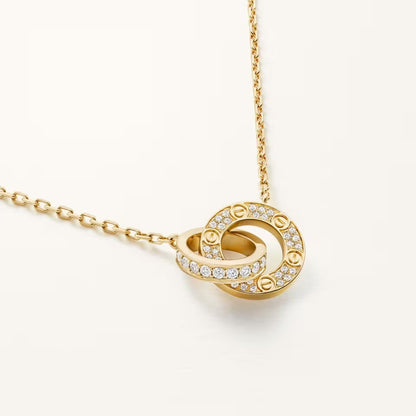 [Rose Tomorrow]LOVE  FULL DIAMOND PENDANT NECKLACE