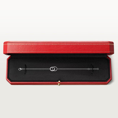 [Rose Tomorrow]LOVE DOUBLE RING HALF DIAMOND BRACELET